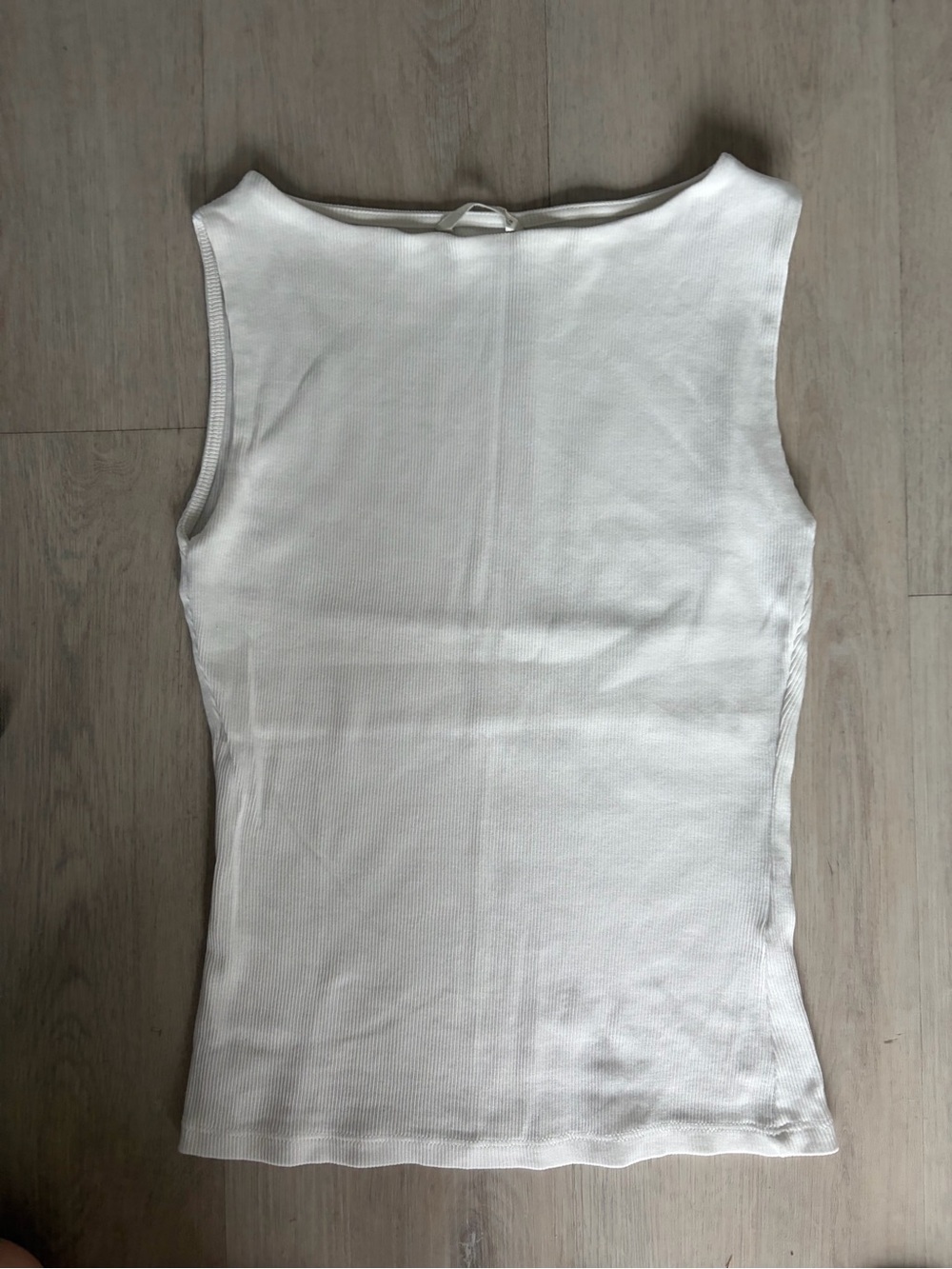 Zara White Ribbed Sleeveless Women's Top